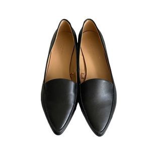 BANANA REPUBLIC Black Leather Pointy Toe Ballet Flat Slip-On Loafers Shoes 8